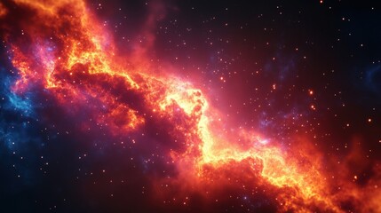 A vibrant cosmic scene showcasing brilliant colors and swirling gas, capturing the beauty of the universe in stunning detail.
