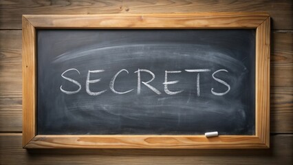 Fototapeta premium Softly lit chalkboard with secrets scribbled in chalk writings , Whisper, mysterious, secrets, confidential