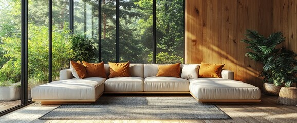Cozy Modern Living Room, Inviting And Stylish, 3D Render
