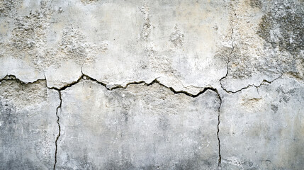 An old, cracked wall with a gritty, vintage texture in gray and brown tones, featuring a weathered, concrete surface with peeling plaster and a grungy, worn-out appearance
