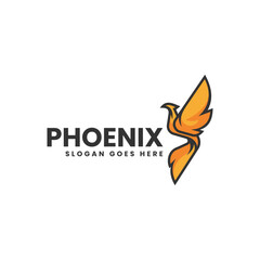 Obraz premium Vector Logo Illustration Phoenix Simple Mascot Style