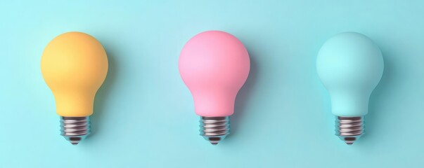 Creative brainstorming, strategic planning, radiant lightbulb, 3D illustration