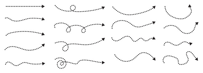 Set of black line arrows vector illustration