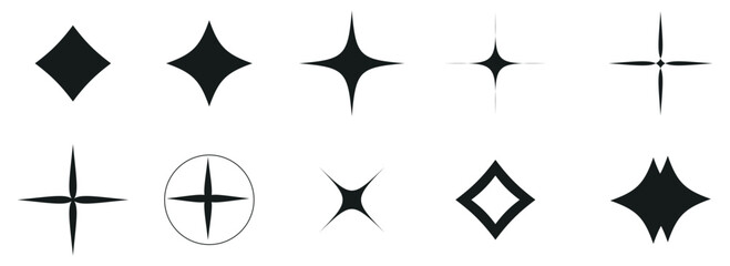 Abstract star geometric shapes. Retro futuristic ornaments for decoration