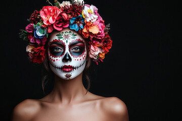 Beautiful women Halloween makeup, women Easter makeup