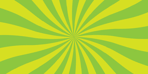 Sunburst beam light vintage shine and graphic summer explosion pattern. blue and green bright sunrise isolated glow striped texture background.	