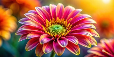 Obraz premium Close up of a vibrant flower with delicate petals , bloom, nature, close-up, colorful, beauty, botanical, flora, garden, macro