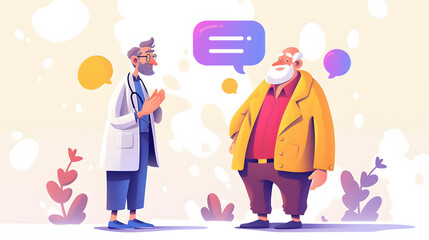 Fototapeta premium Doctor communicating with the elderly