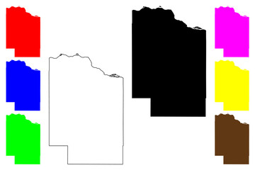 Cedar County, Nebraska (U.S. county, United States of America, USA, U.S., US) map vector illustration, scribble sketch Cedar map