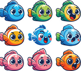 Fish vector set