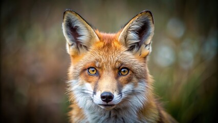 Fototapeta premium Close up of a fox looking directly at the camera, animal, wildlife, predator, fur, close-up, mammal, nature, wild, red, cute