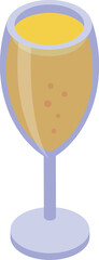 Glass of champagne is pouring with bubbles, perfect for representing celebration and luxury