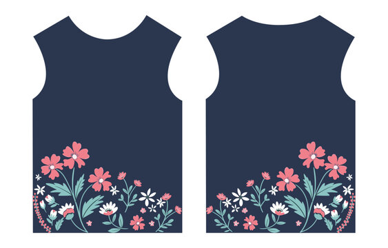 Sewing pattern with Floral print sublimation digital print design vector illustration ready to print