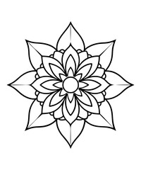 simple mandala design for coloring book, relaxing and simple mandala art