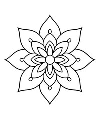 simple mandala design for coloring book, relaxing and simple mandala art