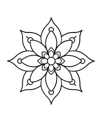 simple mandala design for coloring book, relaxing and simple mandala art