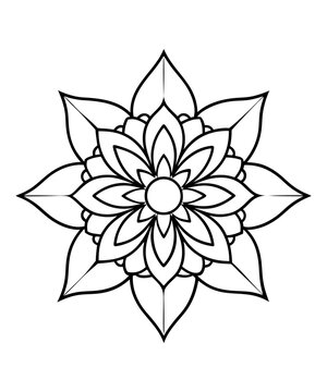 simple mandala design for coloring book, relaxing and simple mandala art