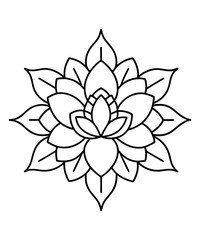 simple mandala design for coloring book, relaxing and simple mandala art