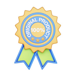 yellow original product badge 3d illustration