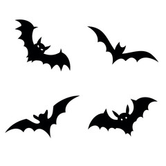 Halloween bats silhouette isolated on a white background, Halloween Vector illustration
