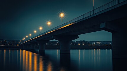 Simple, clean image of bridge lighting, captured in a minimalist style with a plain background for maximum impact.