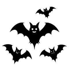 Halloween bats silhouette isolated on a white background, Halloween Vector illustration