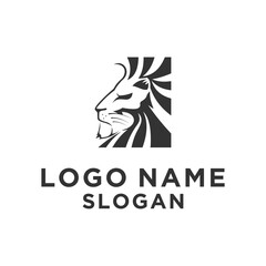 minimalist black lion head logo