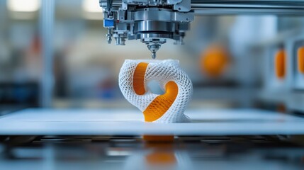 3D printer constructing a medical device prototype, emphasizing the application of 3D printing in healthcare innovation.