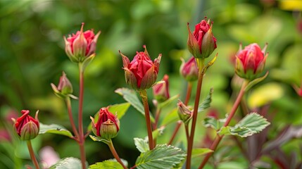 Close-up of Red Rose Buds