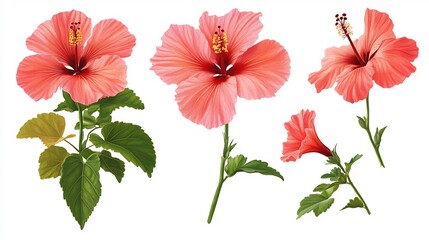 Obraz premium Hibiscus Flowers in Full Bloom