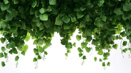 Green Ivy Hanging Over White Background