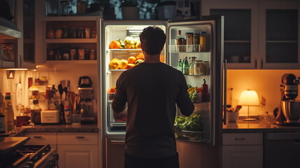 a man standing in front of refrigerator