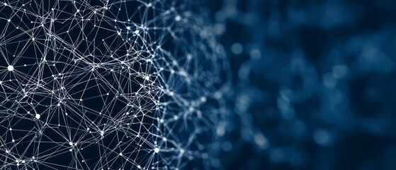 Blockchain matrix with connected lines, background, Generative AI 