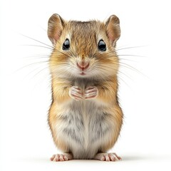 Obraz premium Portrait of a kangaroo rat full body standing fron 462 animal, pet, ferret, hamster, mouse, isolated, rodent, mammal, white, rat, white background, fur, domestic, studio, isolated on white, brown, po