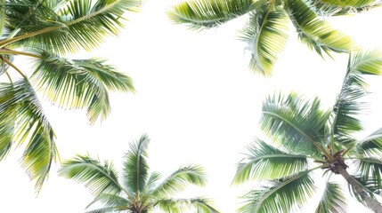 Arrangement of nature backdrop, isolated on white.