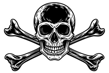 Vintage Skull and Crossbones Sign vector illustration