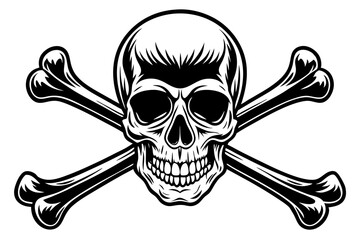 Vintage Skull and Crossbones Sign vector illustration