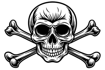 Vintage Skull and Crossbones Sign vector illustration