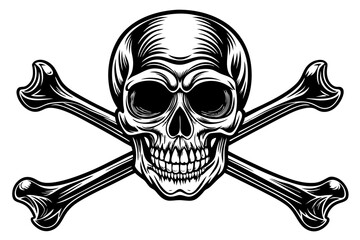 Vintage Skull and Crossbones Sign vector illustration