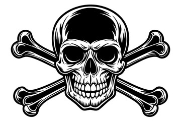 Vintage Skull and Crossbones Sign vector illustration
