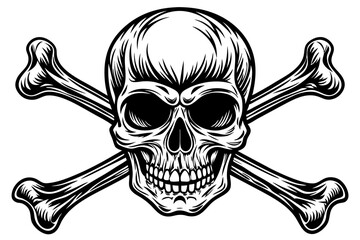 Vintage Skull and Crossbones Sign vector illustration