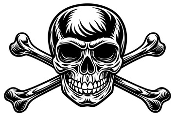 Vintage Skull and Crossbones Sign vector illustration