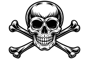 Vintage Skull and Crossbones Sign vector illustration