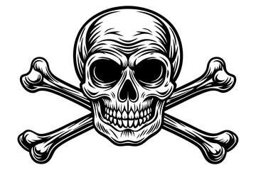 Skull and Crossbones silhouette, Skull with Crossbones Symbol