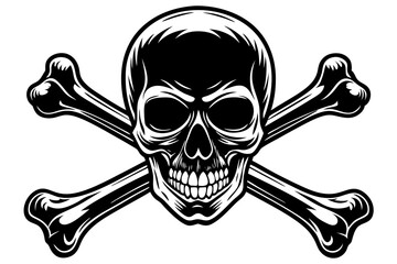 Skull and Crossbones silhouette, Skull with Crossbones Symbol