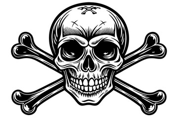 Skull and Crossbones silhouette, Skull with Crossbones Symbol