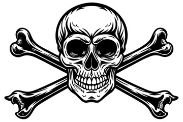 Vintage Skull and Crossbones Sign vector illustration