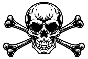 Skull and Crossbones silhouette, Skull with Crossbones Symbol