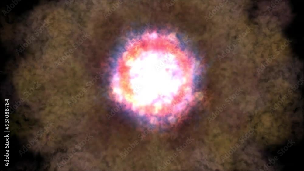 Poster explosion of supernova in deep space. cosmic cataclysm.