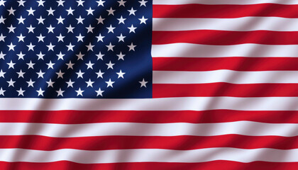 Fototapeta premium The American flag with red, white, and blue colors, featuring 50 stars and 13 stripes, symbolizing freedom, patriotism, and national pride.